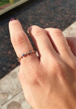 Nazar Boncuklu Ayarlanabilir Yüzük