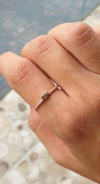 Zirkon Taşlı Kalp Yüzük