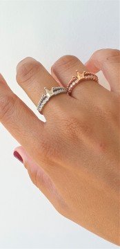 Zirkon Taşlı Taç Yüzük