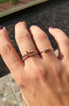 Zirkon Taşlı Kurdele Yüzük