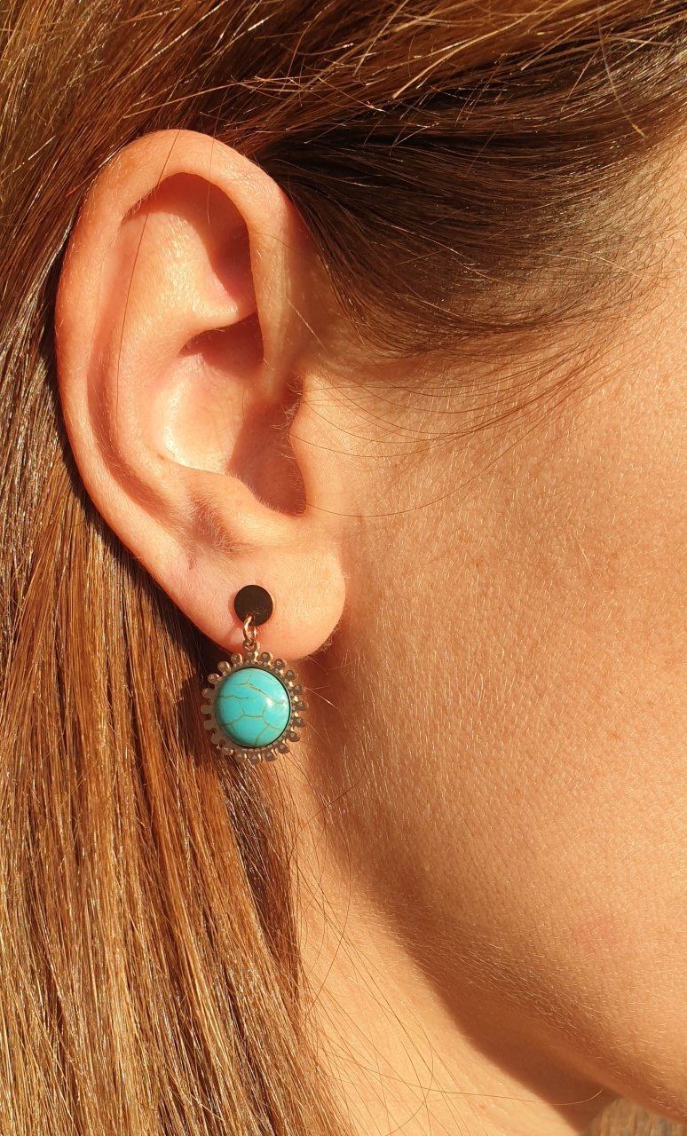 Turkuaz Çelik Küpe