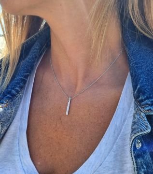 Swarovski Zirconia Taşlı Çubuk Kolye