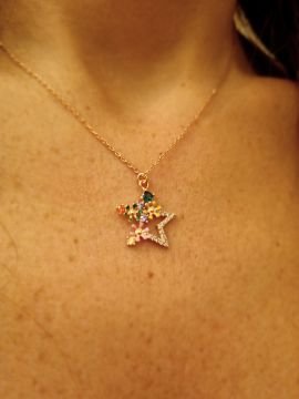 Çiçekli Yıldız Gümüş Kolye