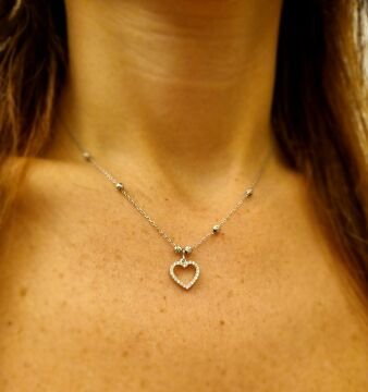 Kalp Dorica Top & Zirkon Taşlı Kolye