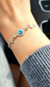 Göz & Kelebek Zirkon Taşlı Gümüş Bileklik