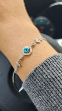 Göz & Kelebek Zirkon Taşlı Gümüş Bileklik