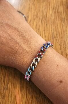 Çelik Renkli Zincir Bileklik