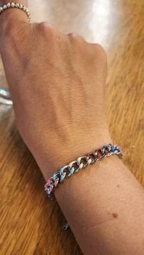 Çelik Renkli Zincir Bileklik