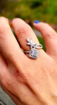 Zirkon Taşlı Ayarlanabilir Baget Yüzük