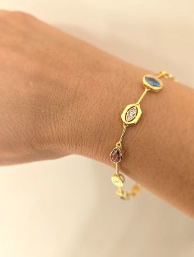 Çok Renkli Taşlı Bileklik