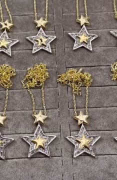 İki Renkli Yıldız Kolye