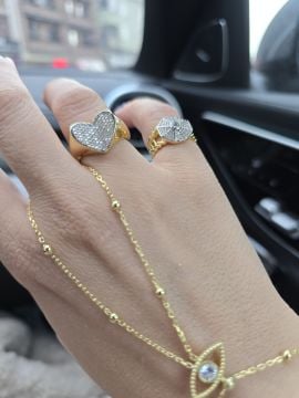 Taşlı Kalp Yüzük