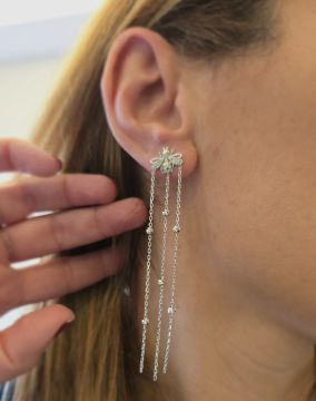 Küçük Arı Sallantılı Taşlı Küpe