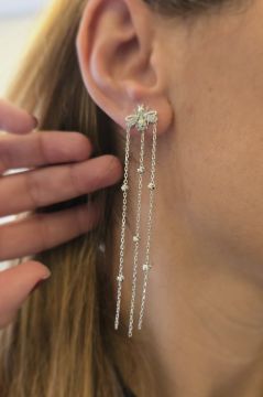 Küçük Arı Sallantılı Taşlı Küpe