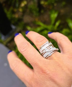 İthal Taşlı Çok Sıralı Yüzük