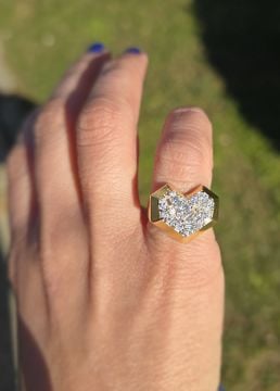 Baget Taşlı Kalp Yüzük