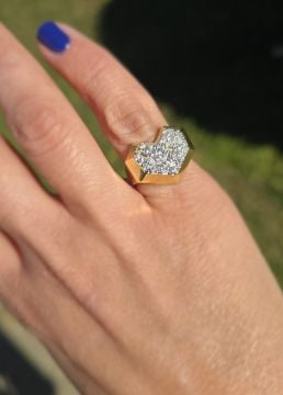 Baget Taşlı Kalp Yüzük