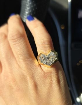 Baget Taşlı Kalp Yüzük