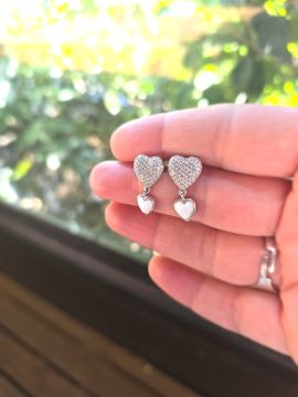 Kalpli Sedefli Sallantılı Küpe