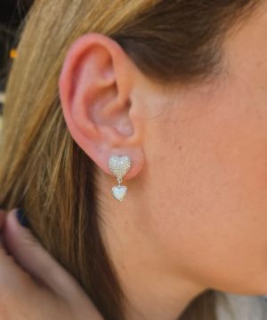 Kalpli Sedefli Sallantılı Küpe