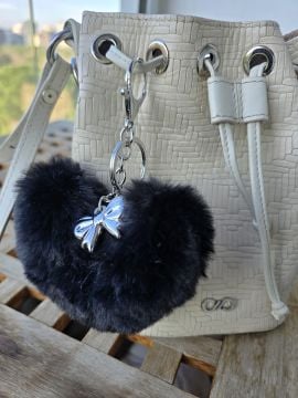 Tüylü Kalp Anahtarlık