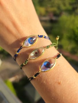 Cam Göz Makrome Bileklik