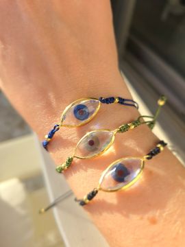 Cam Göz Makrome Bileklik