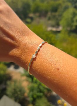 Tek Taş İnce Bileklik