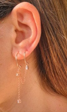 2'li Zincirli Halka Küpe