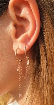 2'li Zincirli Halka Küpe