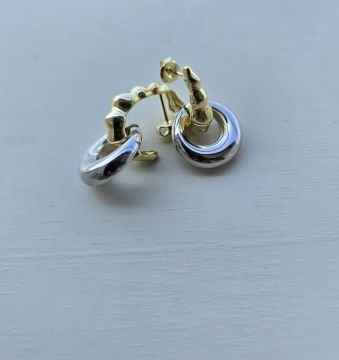 İki Renkli Bombeli Küpe