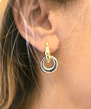 İki Renkli Bombeli Küpe