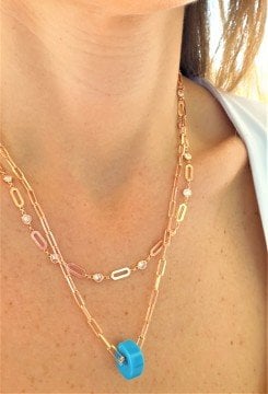 Zirkon Taşlı Kolye