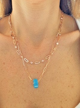 Zirkon Taşlı Kolye