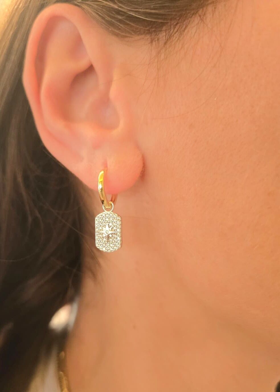 Kutup Yıldızı Dikdörtgen Küpe