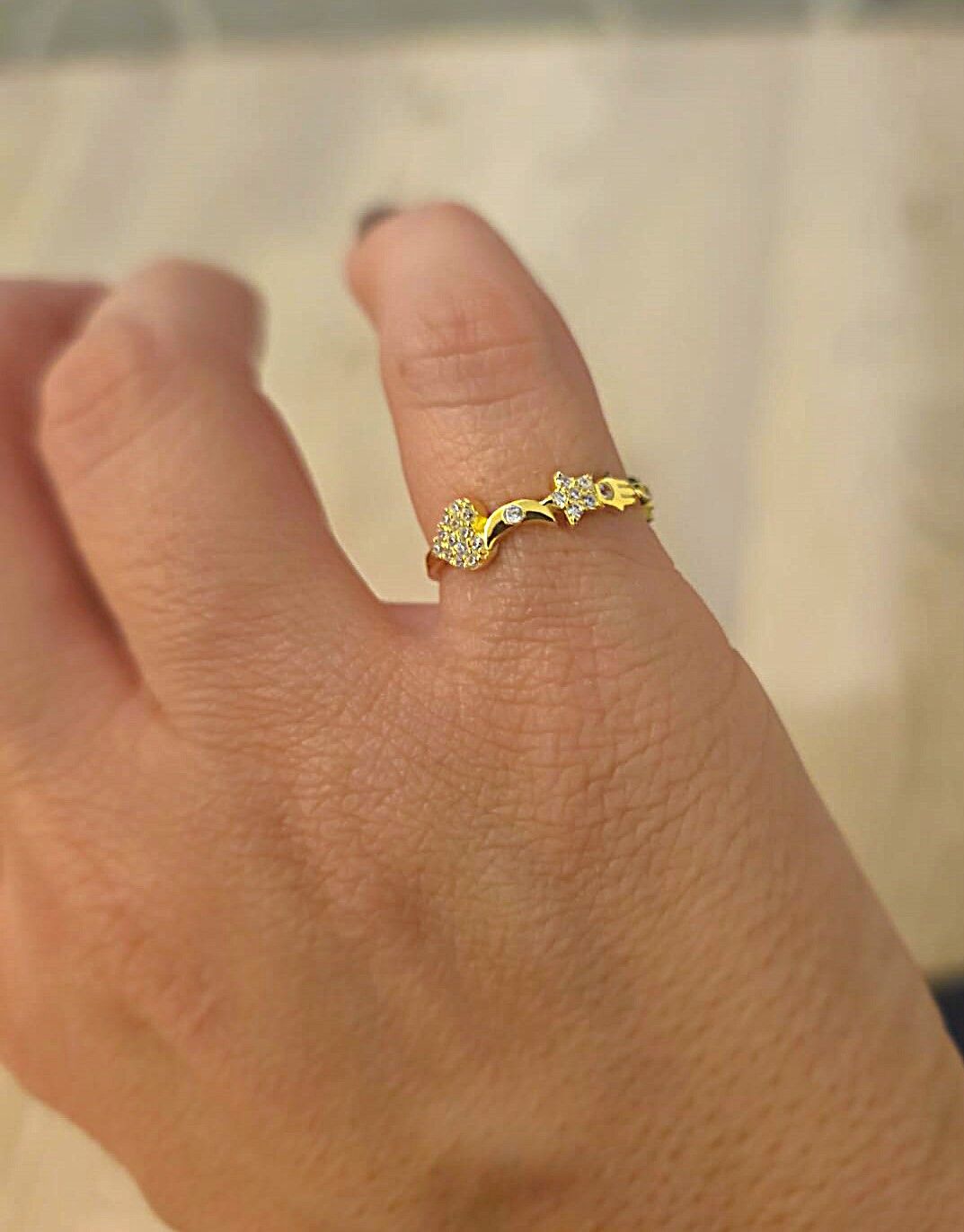 Objeli Taşlı Yüzük