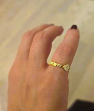 Objeli Taşlı Yüzük