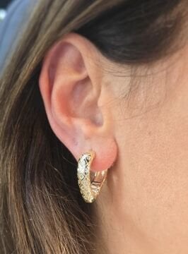 Yeşil Taşlı Kalp Küpe