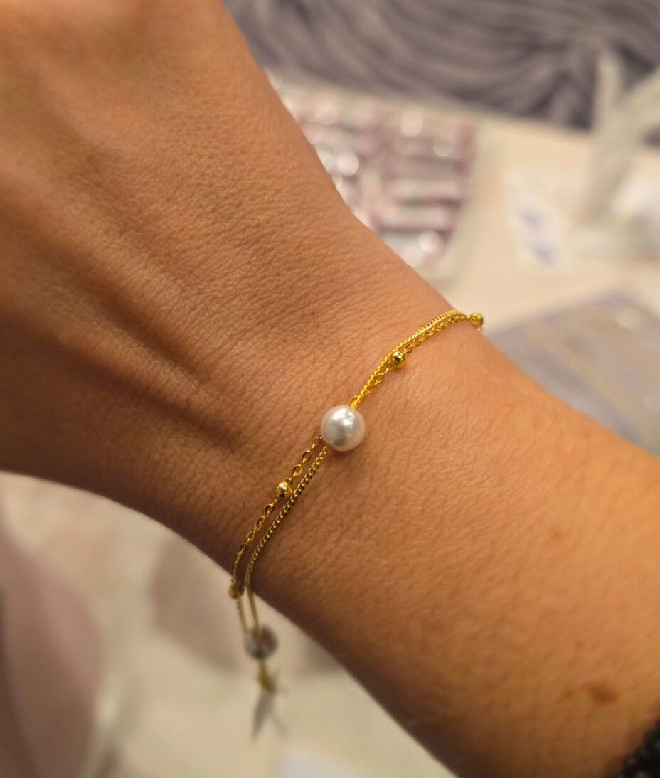 İncili Çift Sıra Bileklik