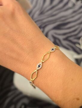 Sıralı Küçük Göz Kare Bileklik