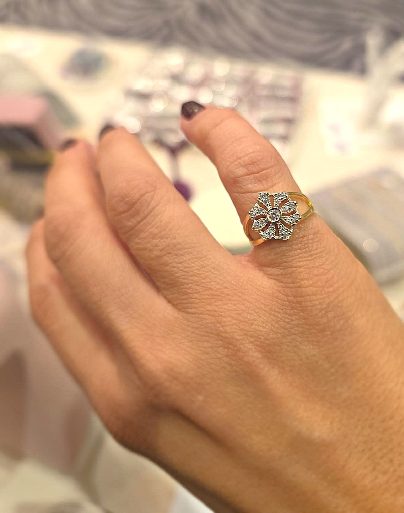 Taşlı Geometrik Yüzük