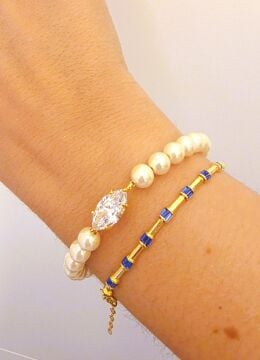 İncili Badem Taş Bileklik