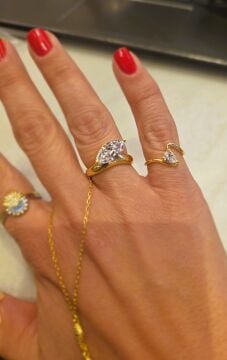 Asimetrik Badem Taş Yüzük