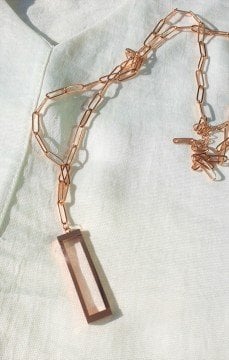 Çelik Dikdörtgen Kolye